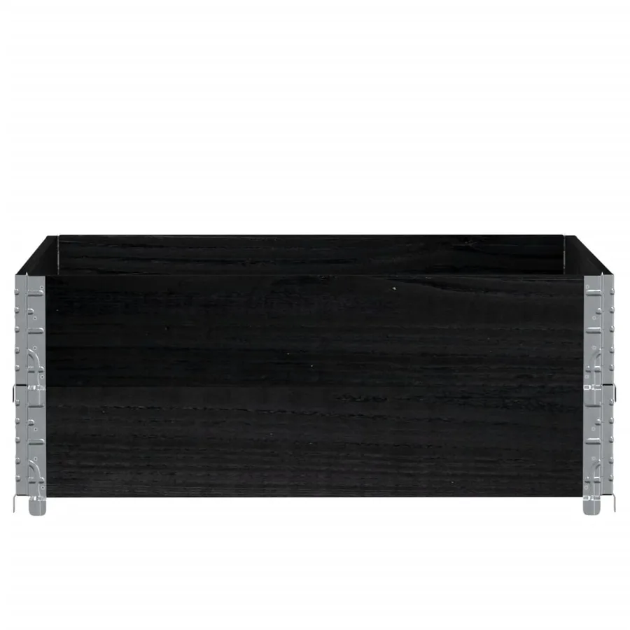 Jardinière noir 100x100 cm bois massif de pin - 3