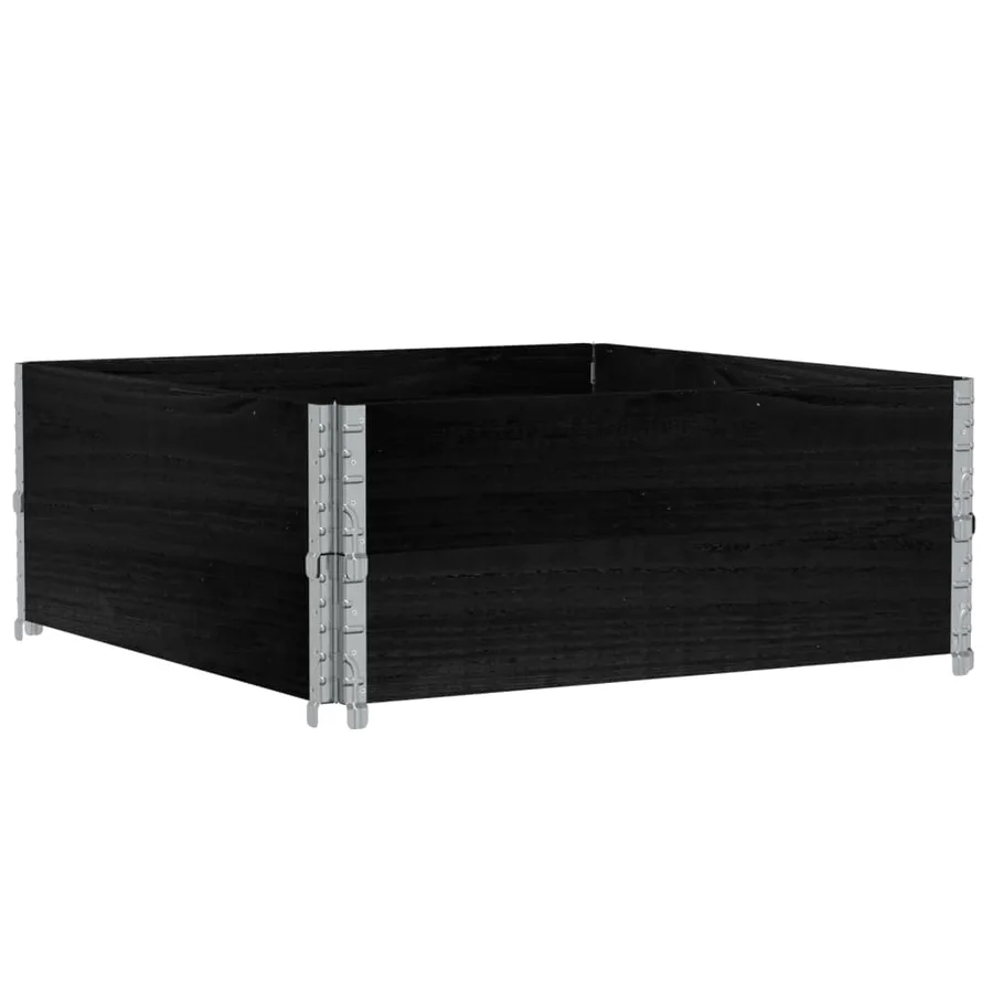 Jardinière noir 100x100 cm bois massif de pin - 5