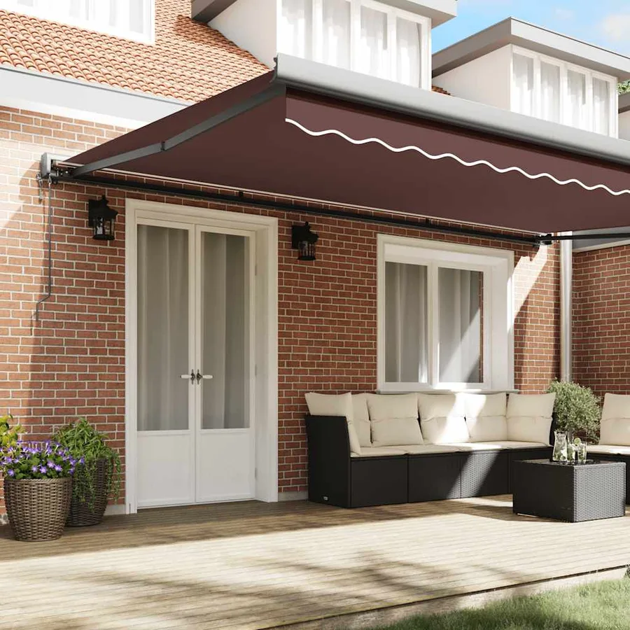 Auvent rétractable automatique marron 500x300 cm - 3