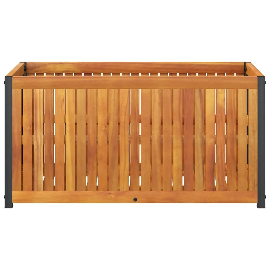 Jardinière 85x45x44 cm bois massif d'acacia et acier - 4