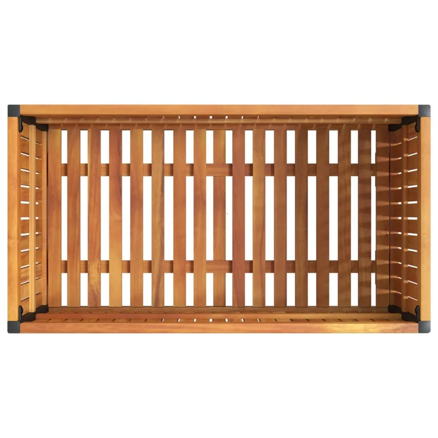 Jardinière 85x45x44 cm bois massif d'acacia et acier - 7