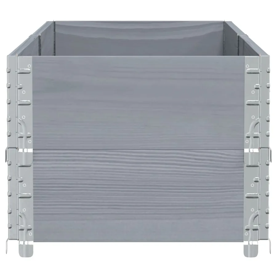 Jardinière gris 150x50 cm bois massif de pin - 4