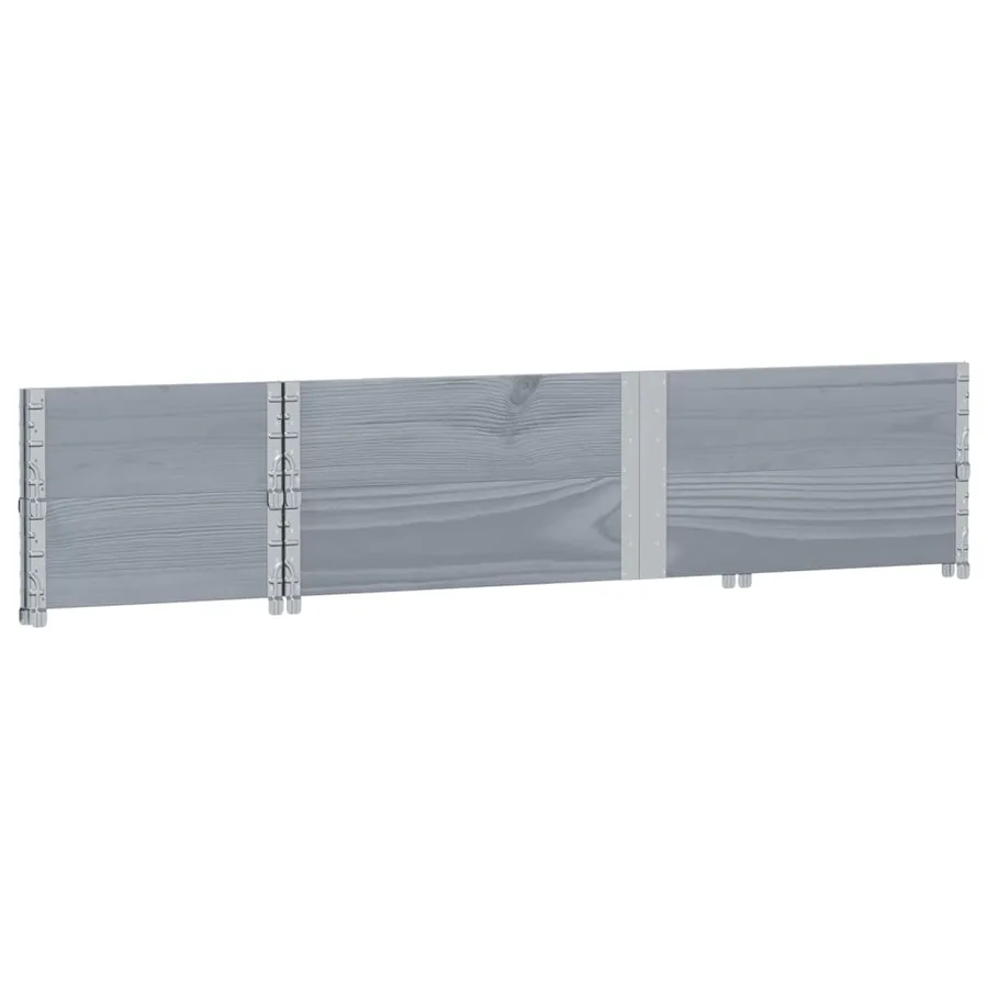 Jardinière gris 150x50 cm bois massif de pin - 6