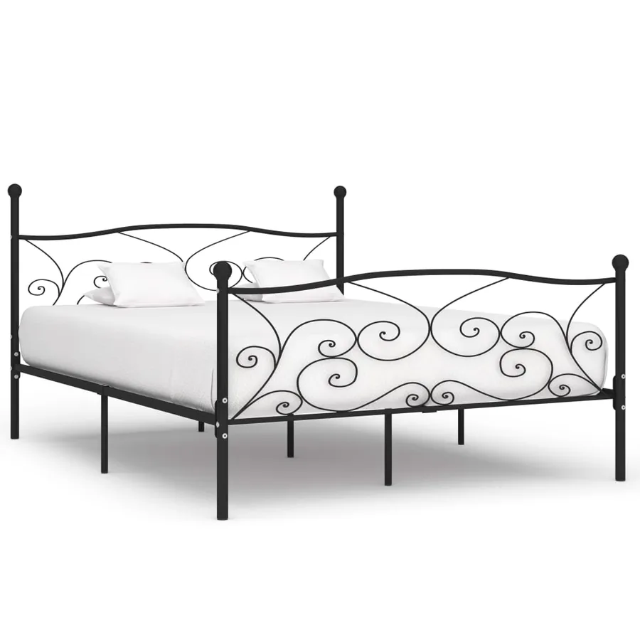 Cadre de lit sans matelas avec sommier à lattes métal 200x200cm