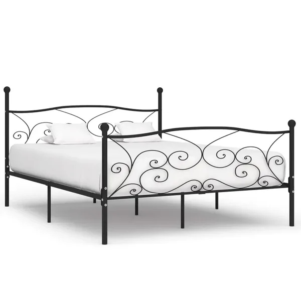 Cadre de lit sans matelas avec sommier à lattes métal 200x200cm