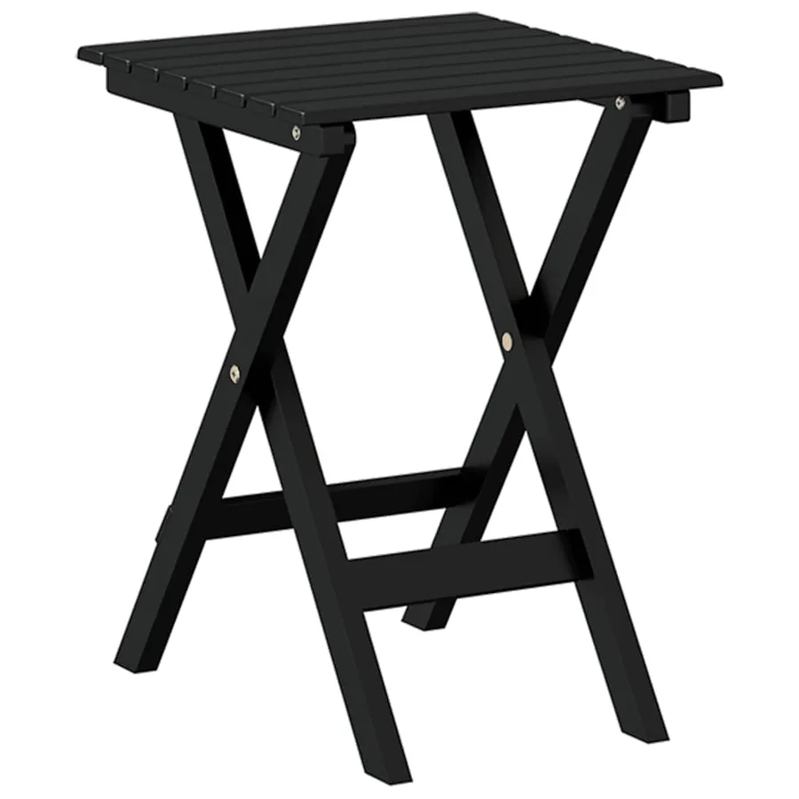 Table d’appoint pliable noir bois de peuplier massif - 2