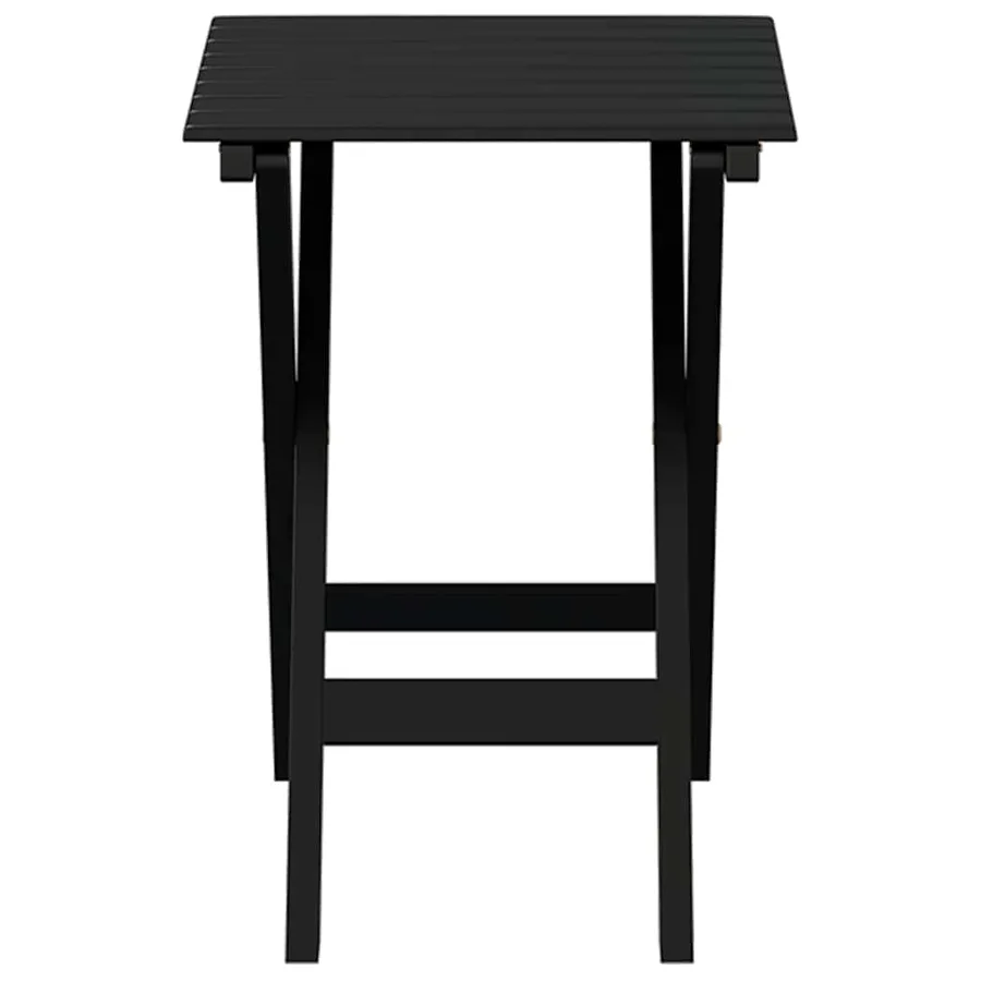Table d’appoint pliable noir bois de peuplier massif - 4