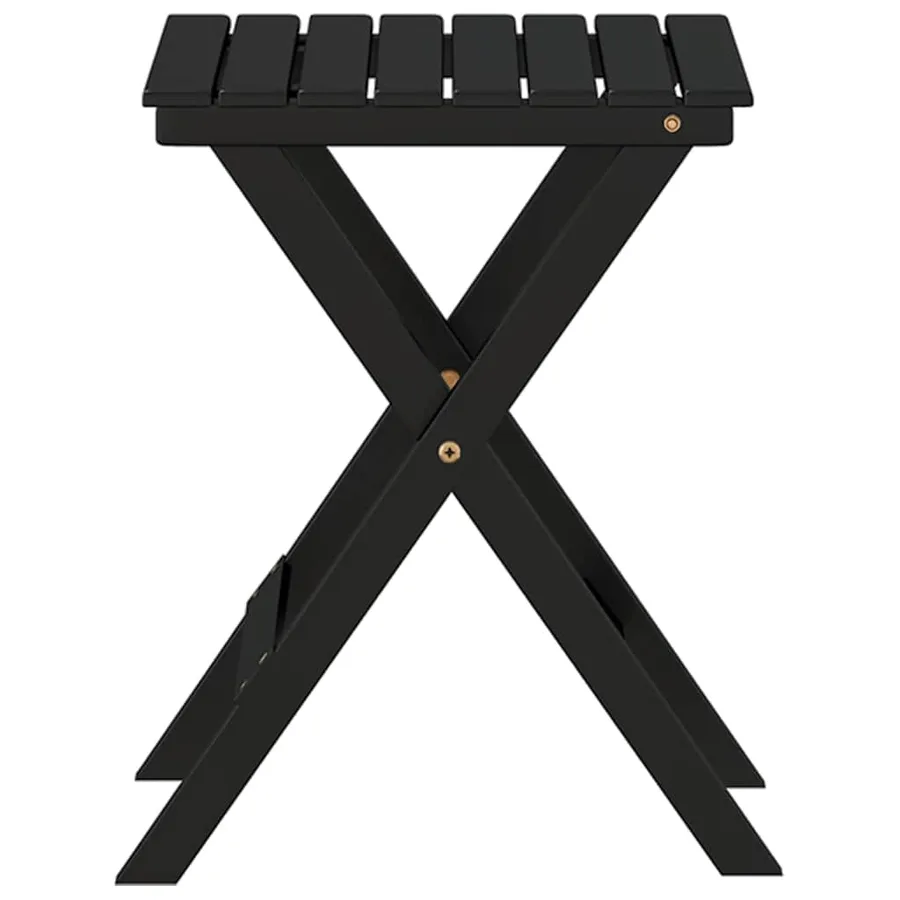 Table d’appoint pliable noir bois de peuplier massif - 5