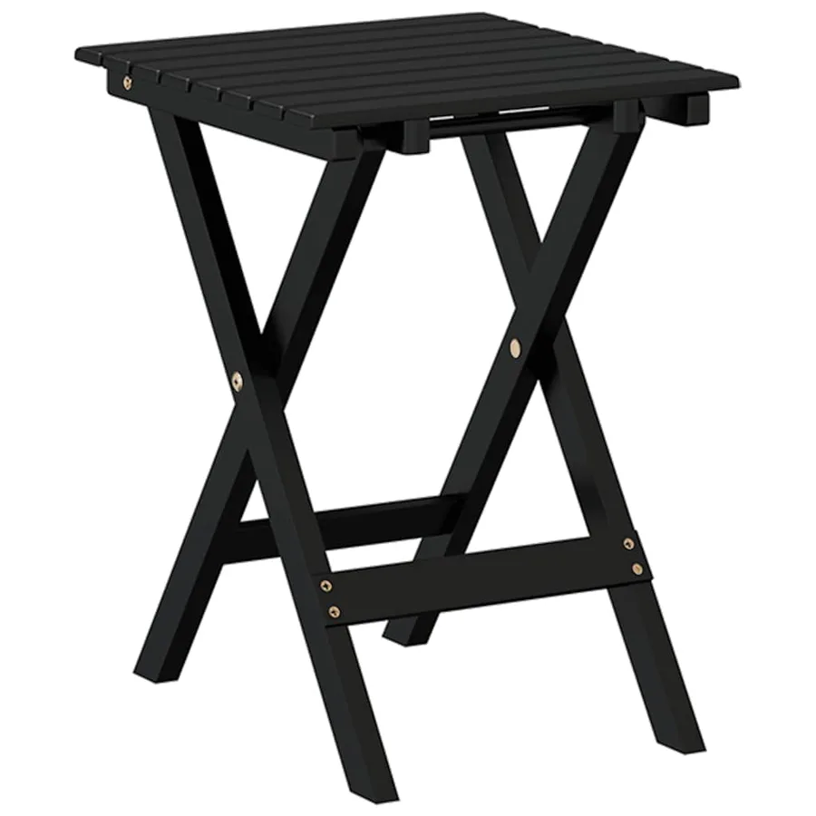 Table d’appoint pliable noir bois de peuplier massif - 6