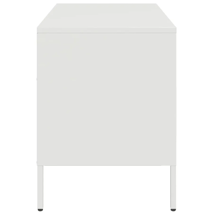 Meuble TV blanc 68x39x50,5 cm acier - 7