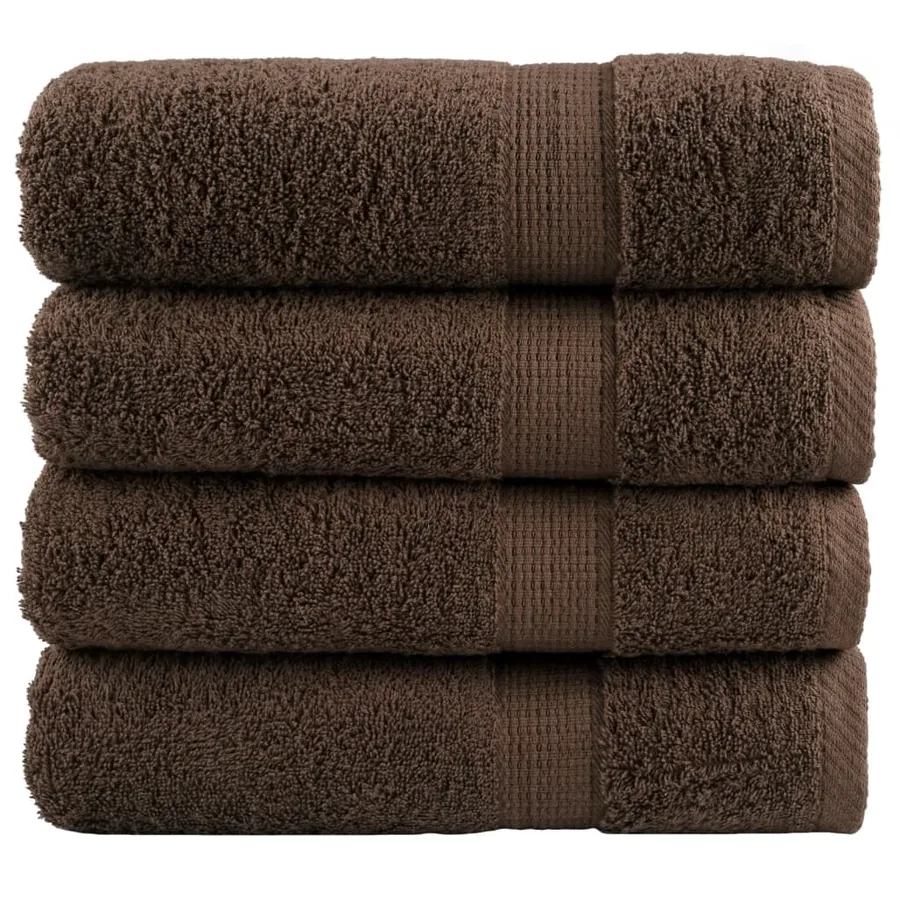 Serviettes de bain de qualité supérieure SOLUND 4 pcs marron