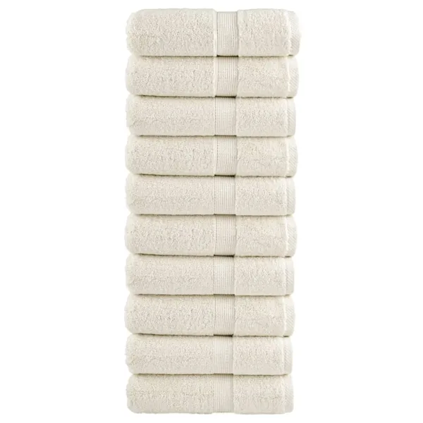 Serviettes de toilette premium SOLUND 10 pièces Crème 30 x 30 cm 600 g/m²