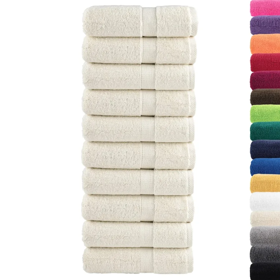 Serviettes de toilette premium SOLUND 10 pièces Crème 30 x 30 cm 600 g/m² - 2