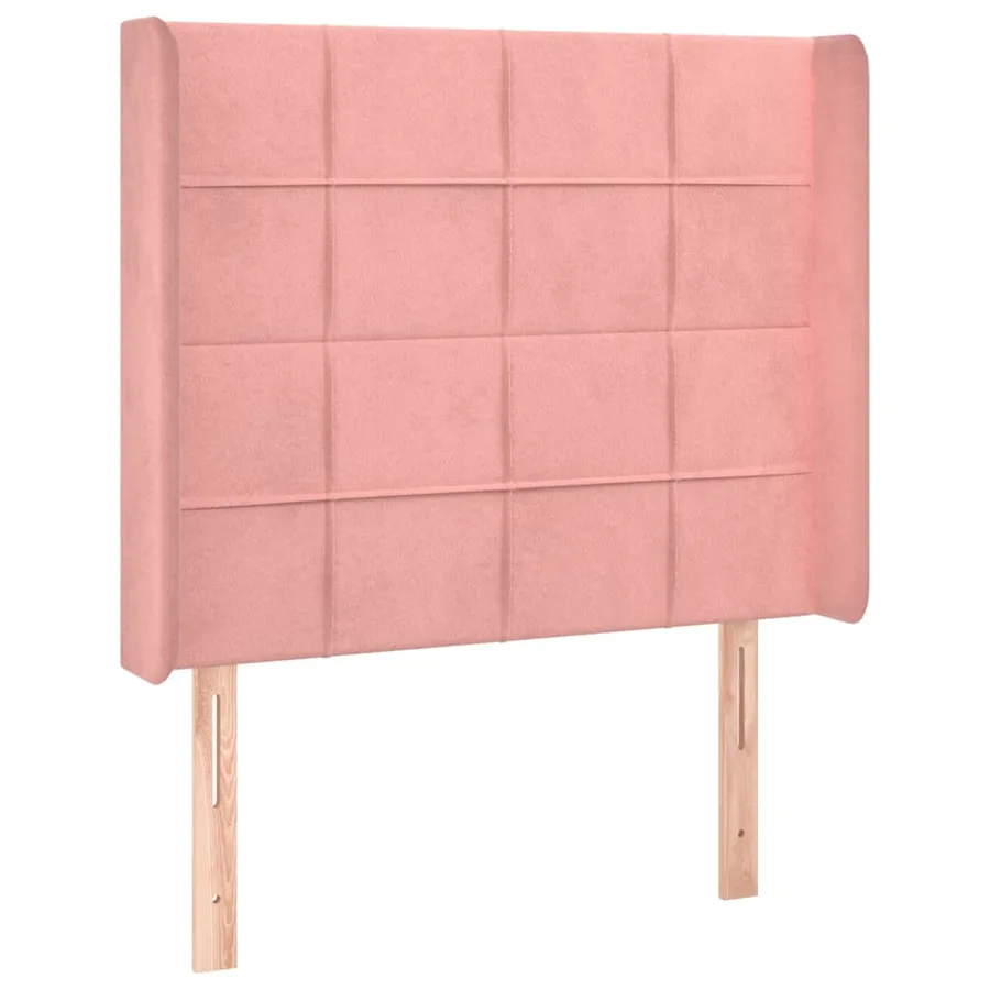 Tête de lit avec oreilles Rose 93x16x118/128 cm Velours - 2