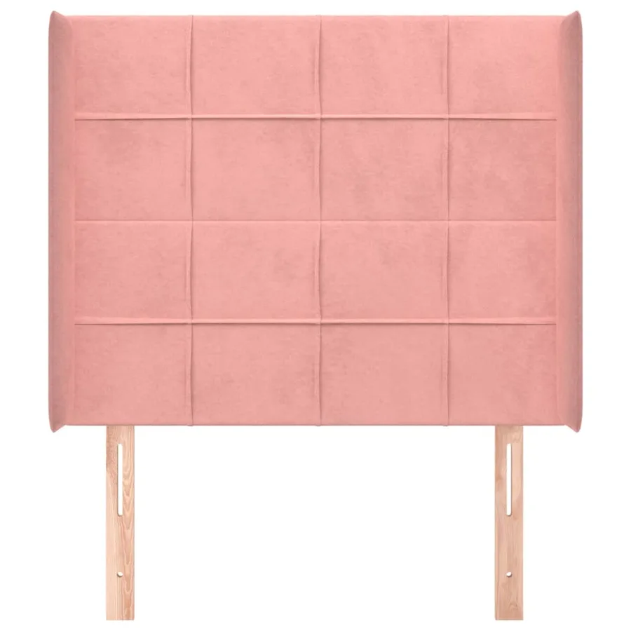 Tête de lit avec oreilles Rose 93x16x118/128 cm Velours - 3