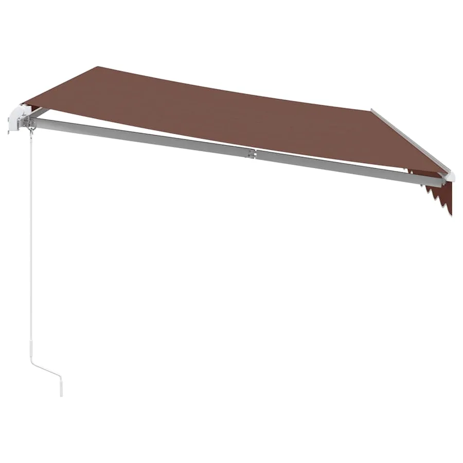 Auvent manuel rétractable avec LED marron 350x250 cm - 5