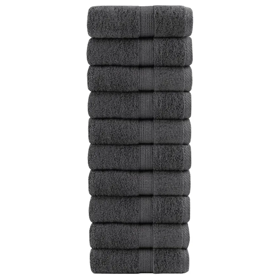 Serviettes de toilette premium SOLUND 10 pièces Anthracite 30 x 30 cm 600 g/m²