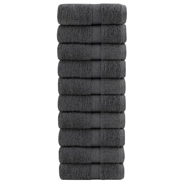 Serviettes de toilette premium SOLUND 10 pièces Anthracite 30 x 30 cm 600 g/m²