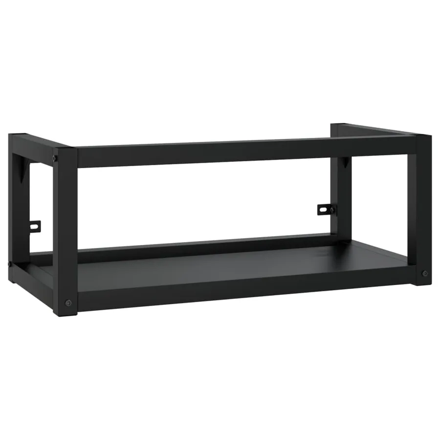 Cadre de lavabo de salle de bain mural Noir 79x38x31 cm Fer - 2
