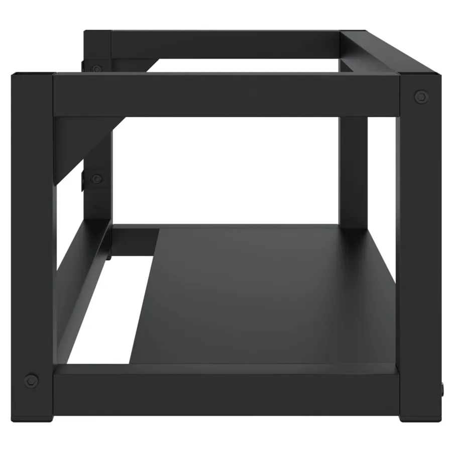 Cadre de lavabo de salle de bain mural Noir 79x38x31 cm Fer - 4
