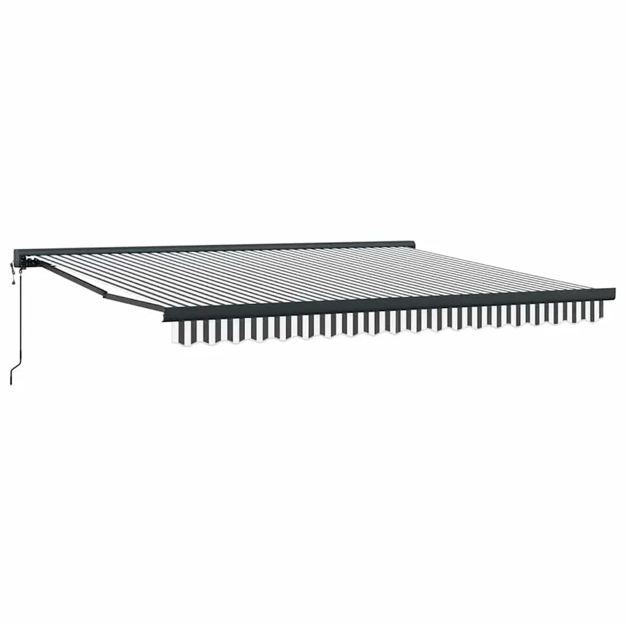 Auvent rétractable anthracite et blanc 4x3 m tissu et aluminium - 2