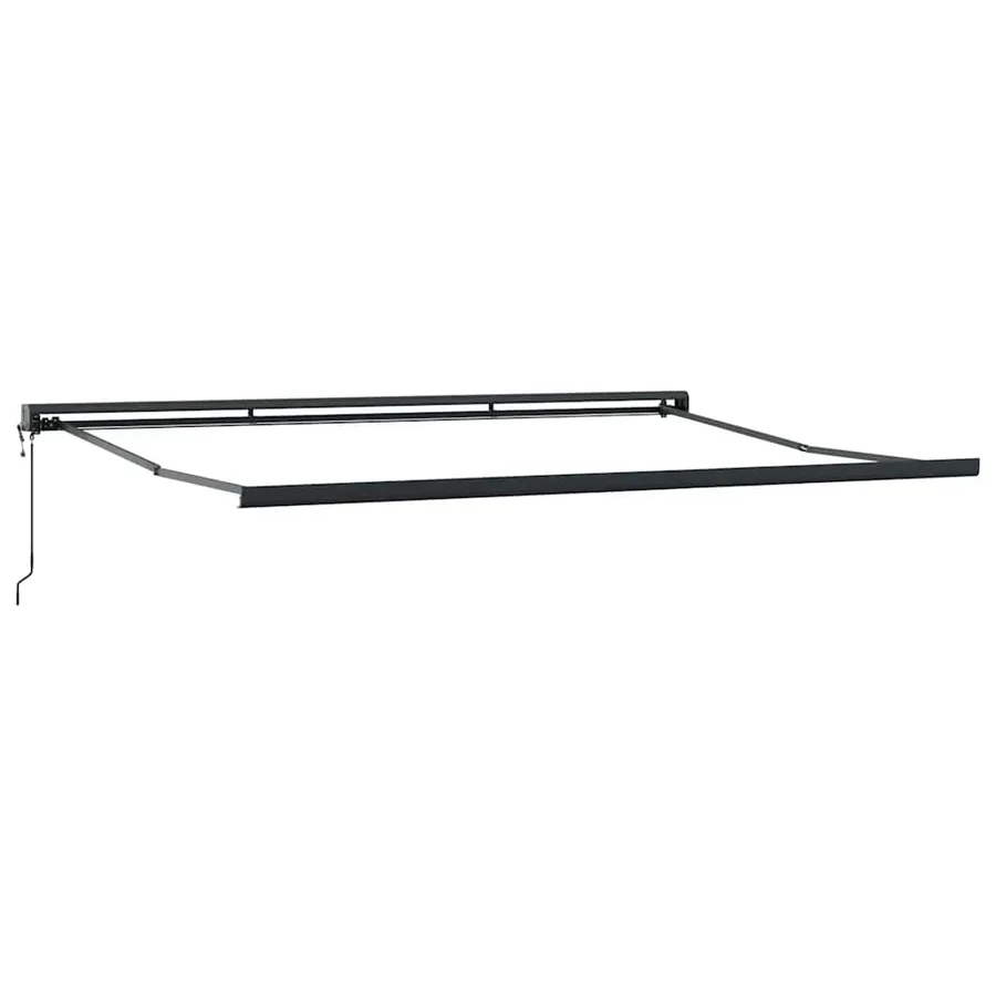 Auvent rétractable anthracite et blanc 4x3 m tissu et aluminium - 5