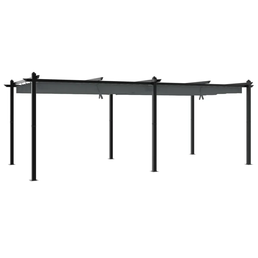 Tonnelle avec toit rétractable anthracite 3x6 m aluminium - 2