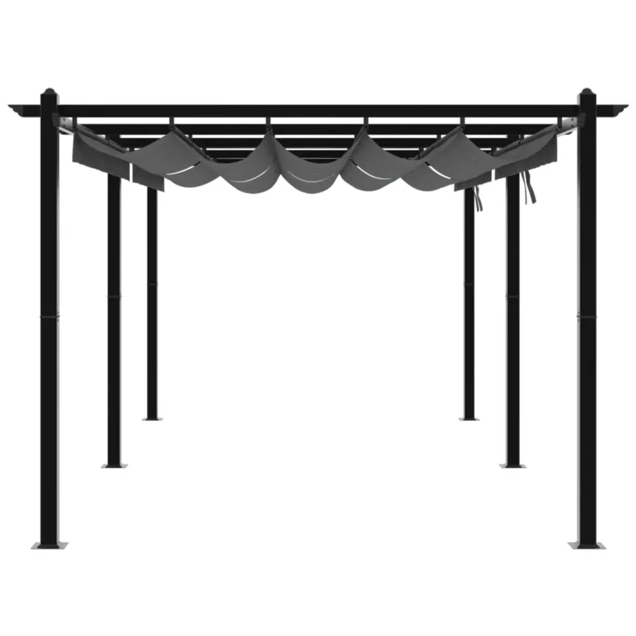 Tonnelle avec toit rétractable anthracite 3x6 m aluminium - 5