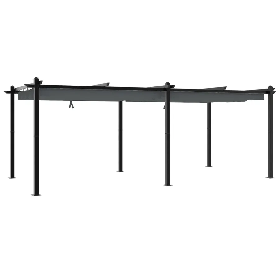 Tonnelle avec toit rétractable anthracite 3x6 m aluminium - 6