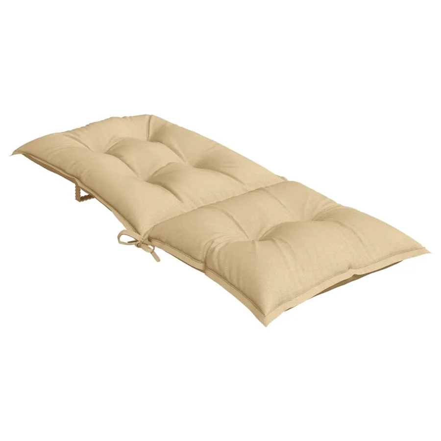 Coussins de chaise à dossier haut lot de 4 beige mélangé tissu - 6
