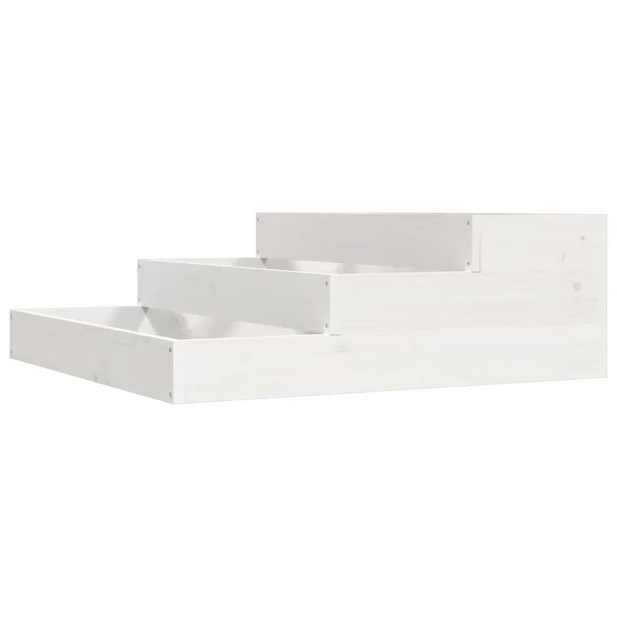 Jardinière Blanc 78x78x27 cm Bois massif de pin - 2