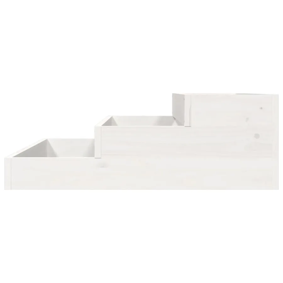 Jardinière Blanc 78x78x27 cm Bois massif de pin - 5