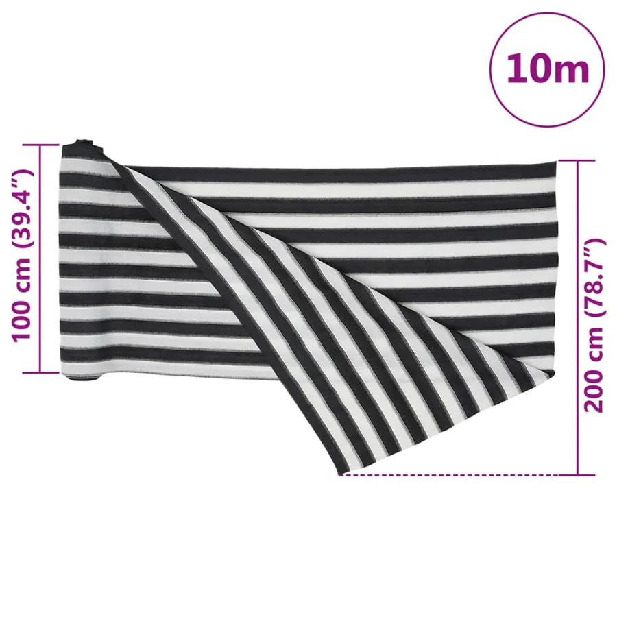 Filet brise-vue anthracite et blanc 2x10 m PEHD 150 g/m² - 8