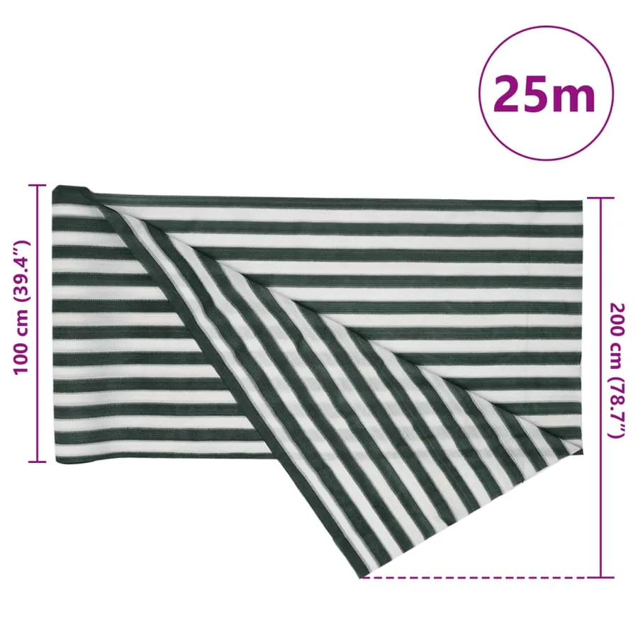 Filet brise-vue vert et blanc 2x25 m PEHD 150 g/m² - 8