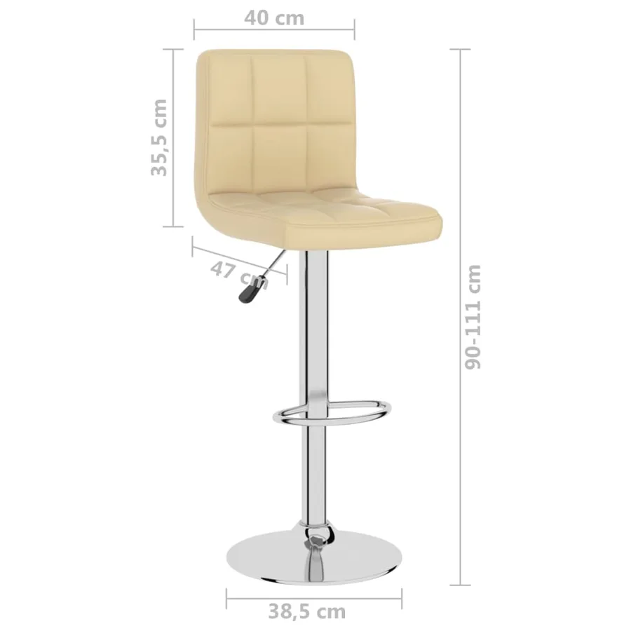 Tabouret de bar Crème Similicuir - 9