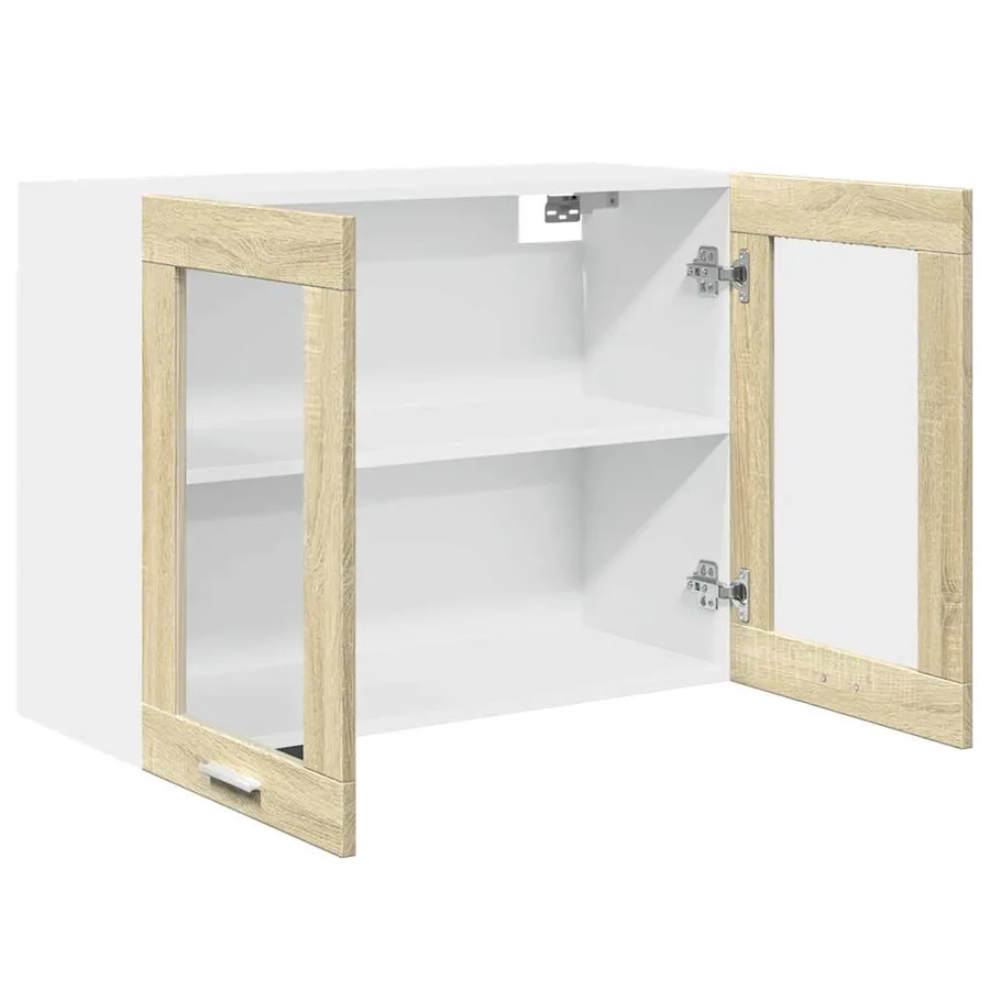 Vitrine suspendue "Lyon" Chêne Sonoma 80 x 31 x 60 cm Bois d'ingénierie - 6