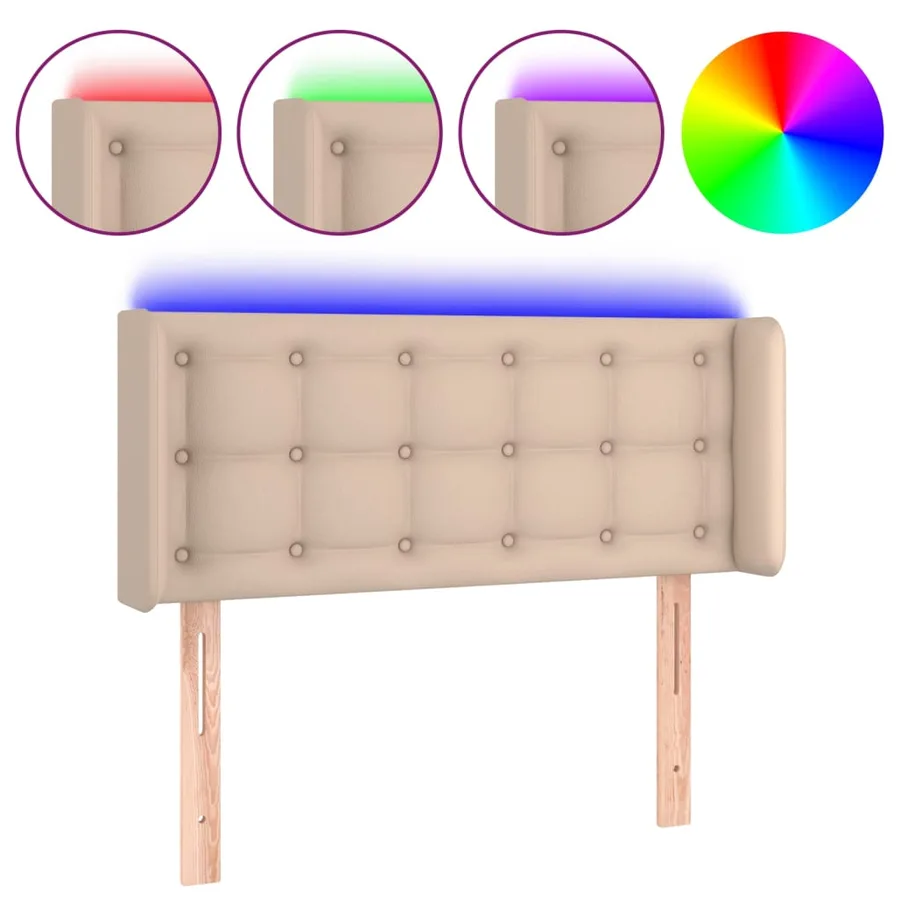 Tête de lit à LED Cappuccino 83x16x78/88 cm Similicuir - 2