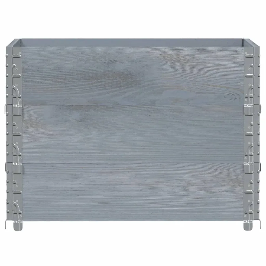 Jardinière gris 80x60 cm bois massif de pin - 3