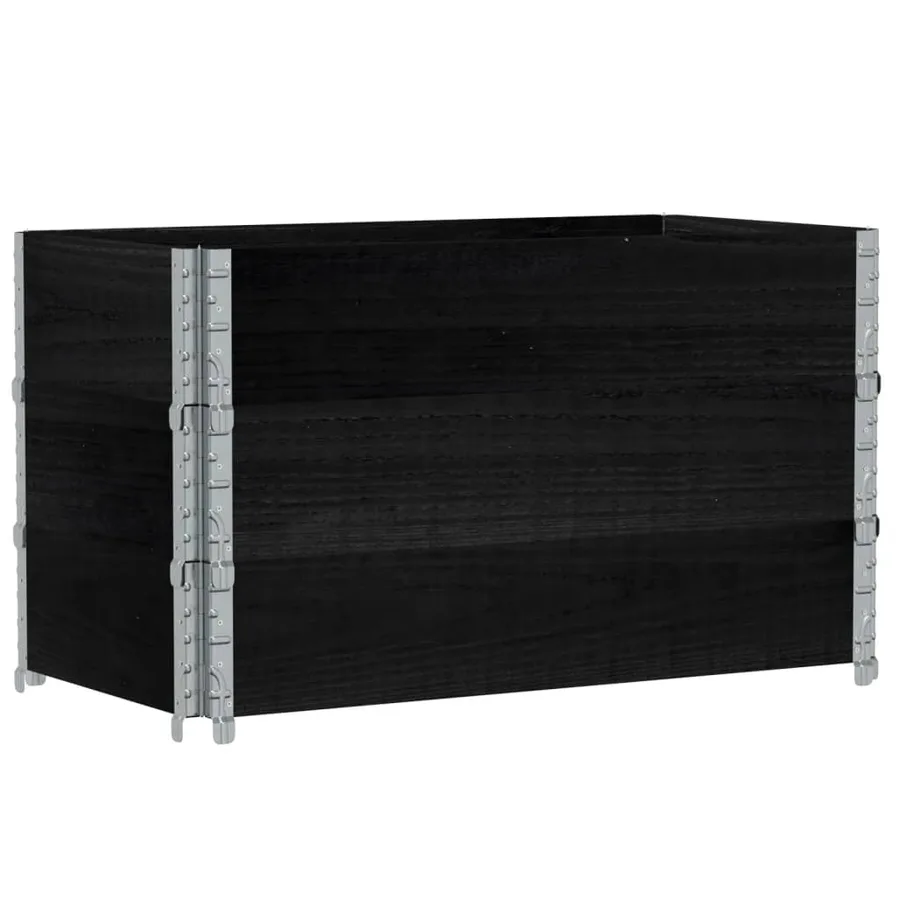 Jardinière noir 100x50 cm bois massif de pin - 2