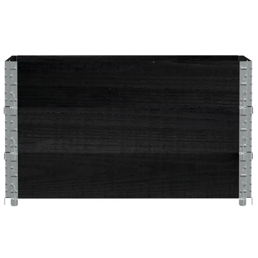 Jardinière noir 100x50 cm bois massif de pin - 3