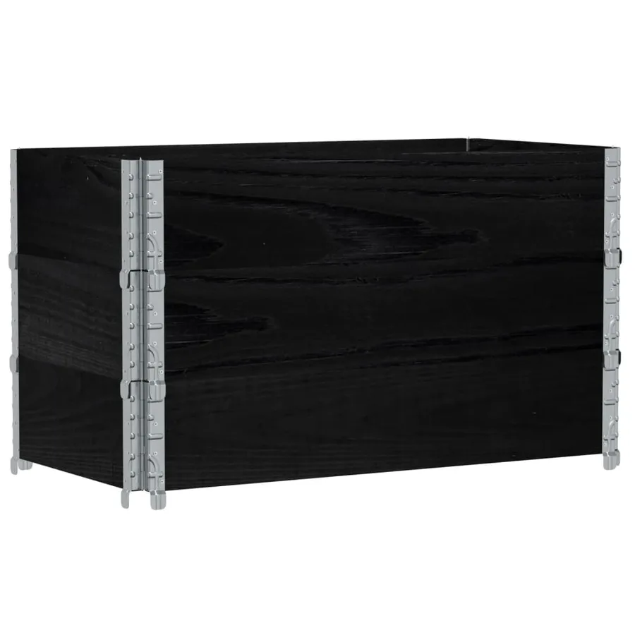 Jardinière noir 100x50 cm bois massif de pin - 5