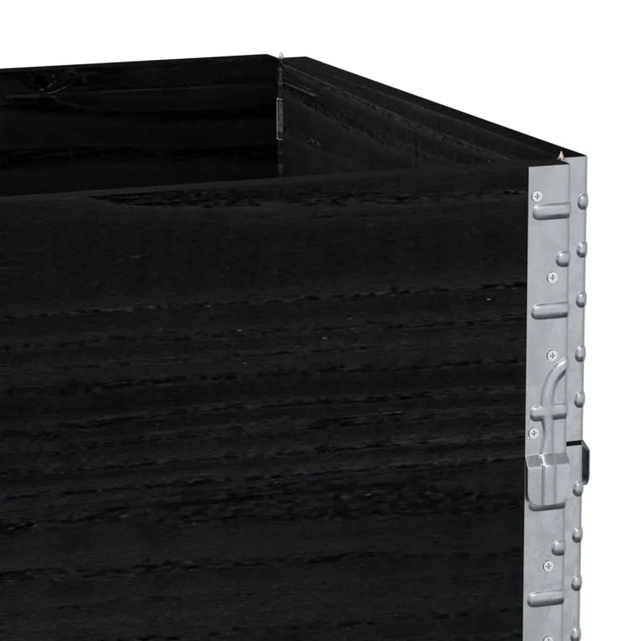 Jardinière noir 100x50 cm bois massif de pin - 7