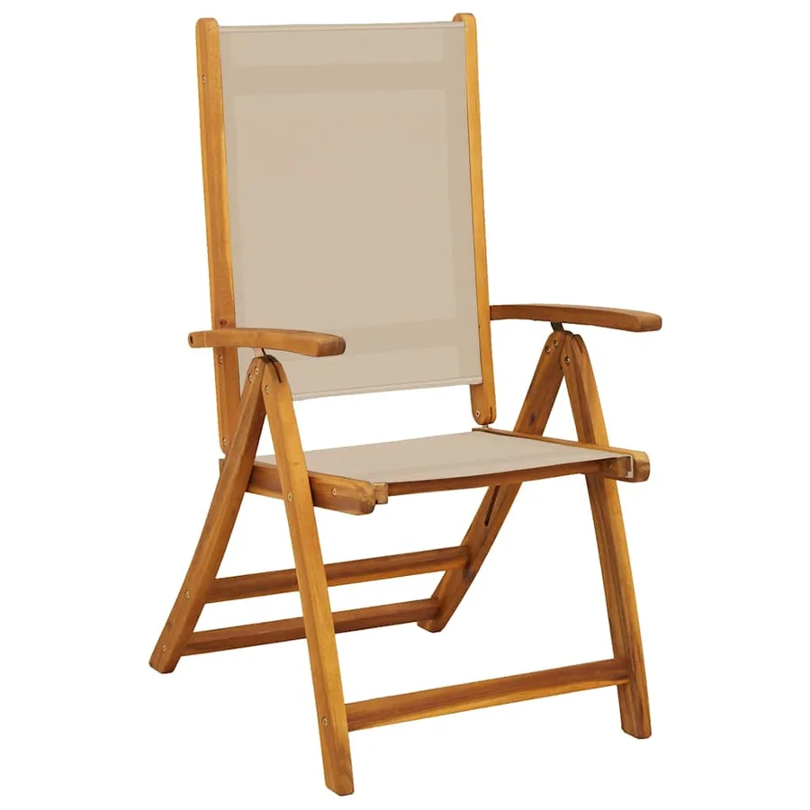 Chaises pliables de jardin lot de 6 bois d'acacia et textilène - 4