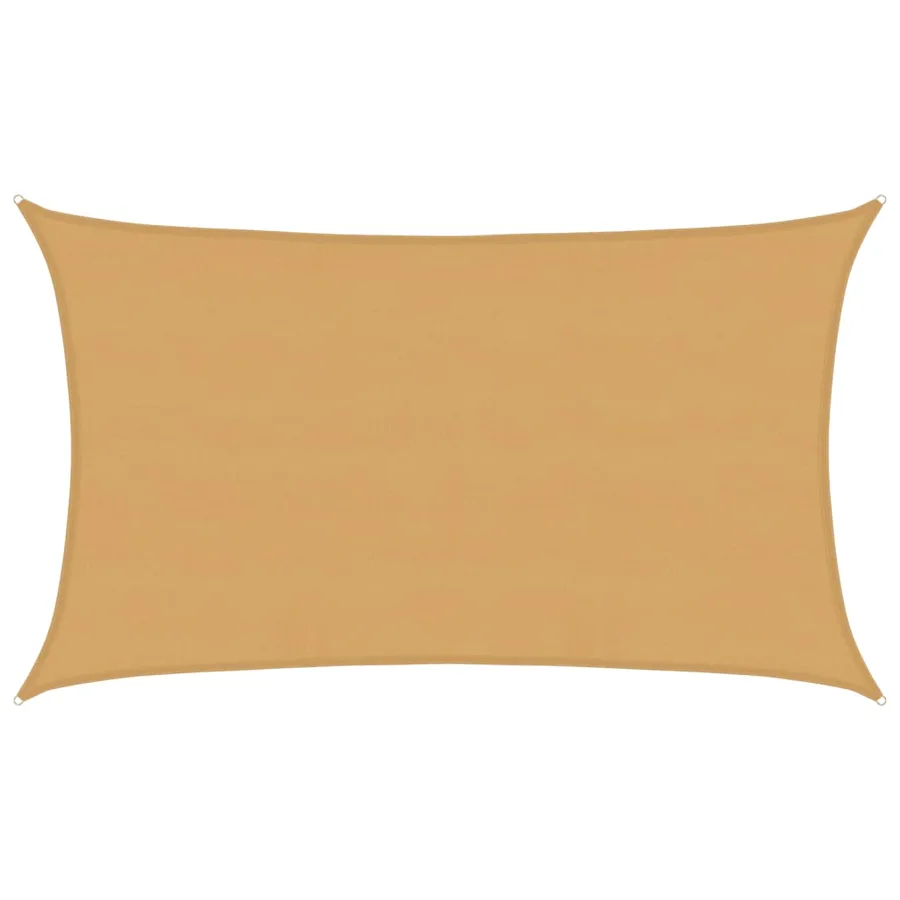 Voile d'ombrage 160 g/m² rectangulaire sable 5x8 m PEHD - 2