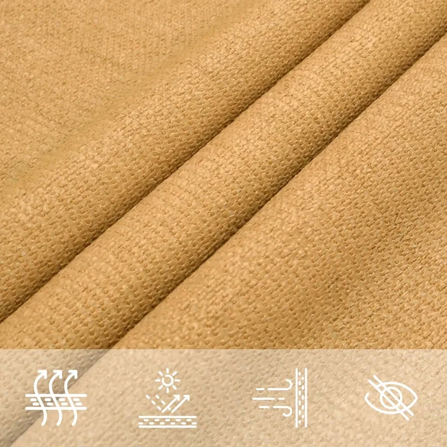 Voile d'ombrage 160 g/m² rectangulaire sable 5x8 m PEHD - 8