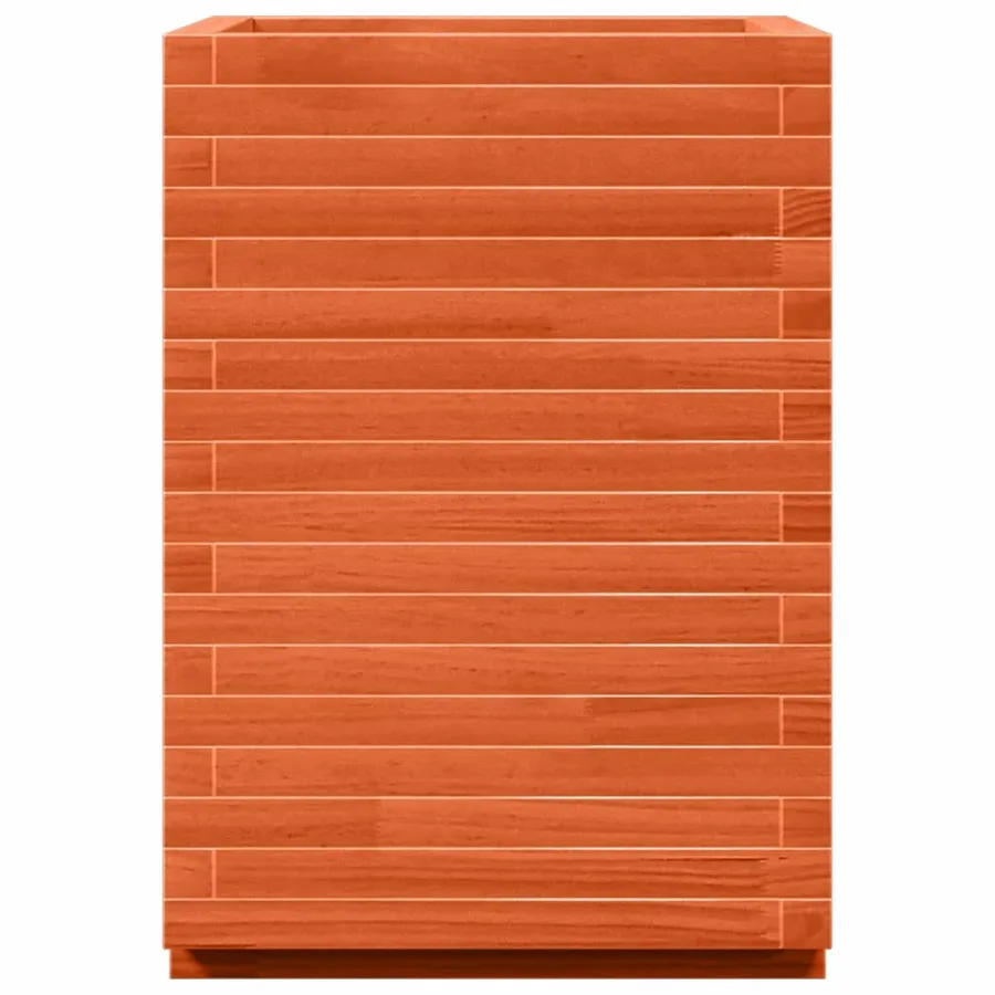Jardinière cire marron 50x50x72 cm bois de pin massif - 6