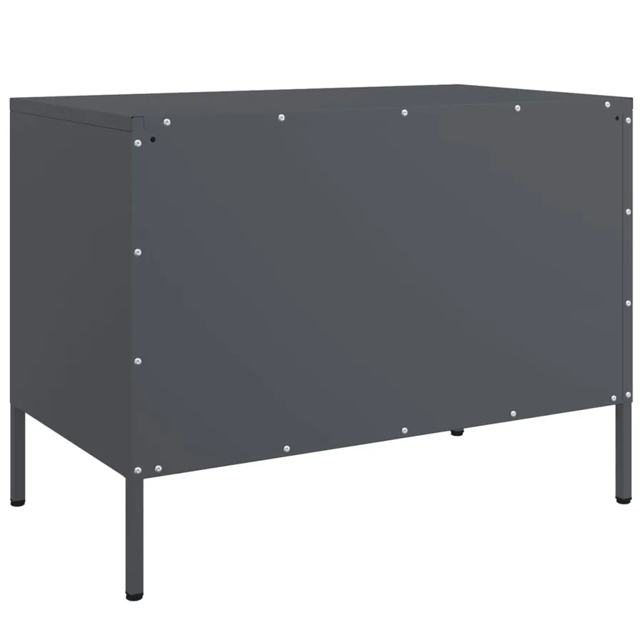 Meuble TV anthracite 68x39x50,5 cm acier - 8