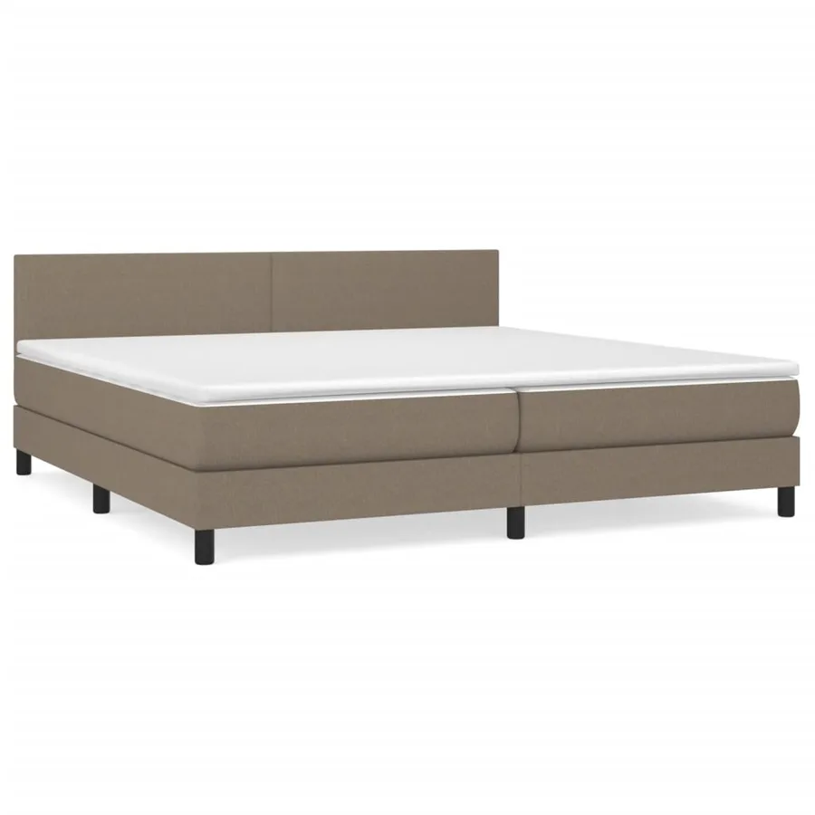 Sommier à lattes de lit avec matelas Taupe 200x200 cm Tissu - 2