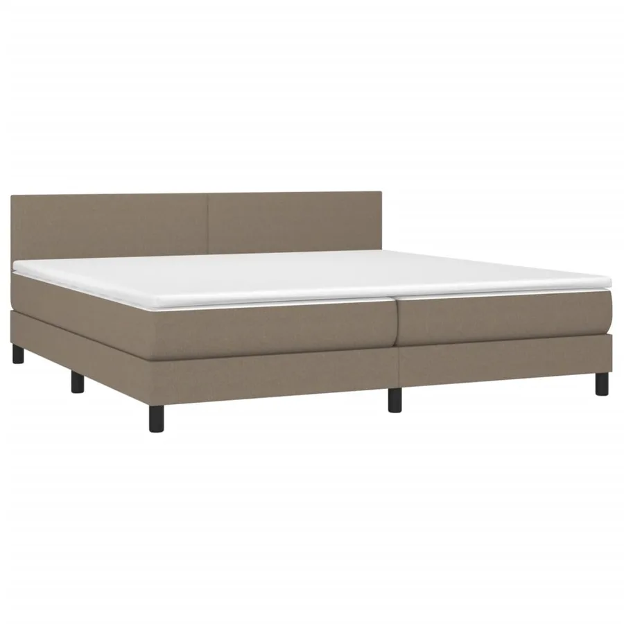 Sommier à lattes de lit avec matelas Taupe 200x200 cm Tissu - 3