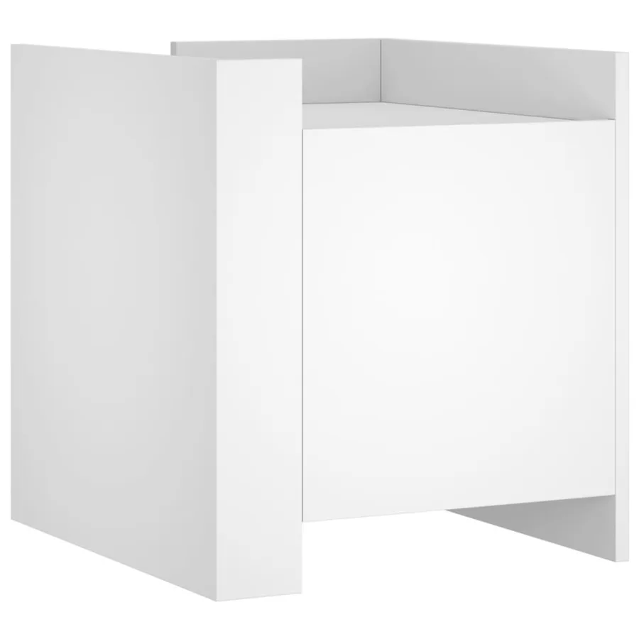 Table de chevet blanc 45x50x50 cm bois d’ingénierie - 2